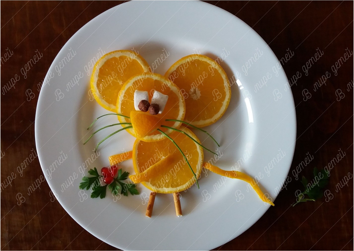 Как сделать мышку из апельсина